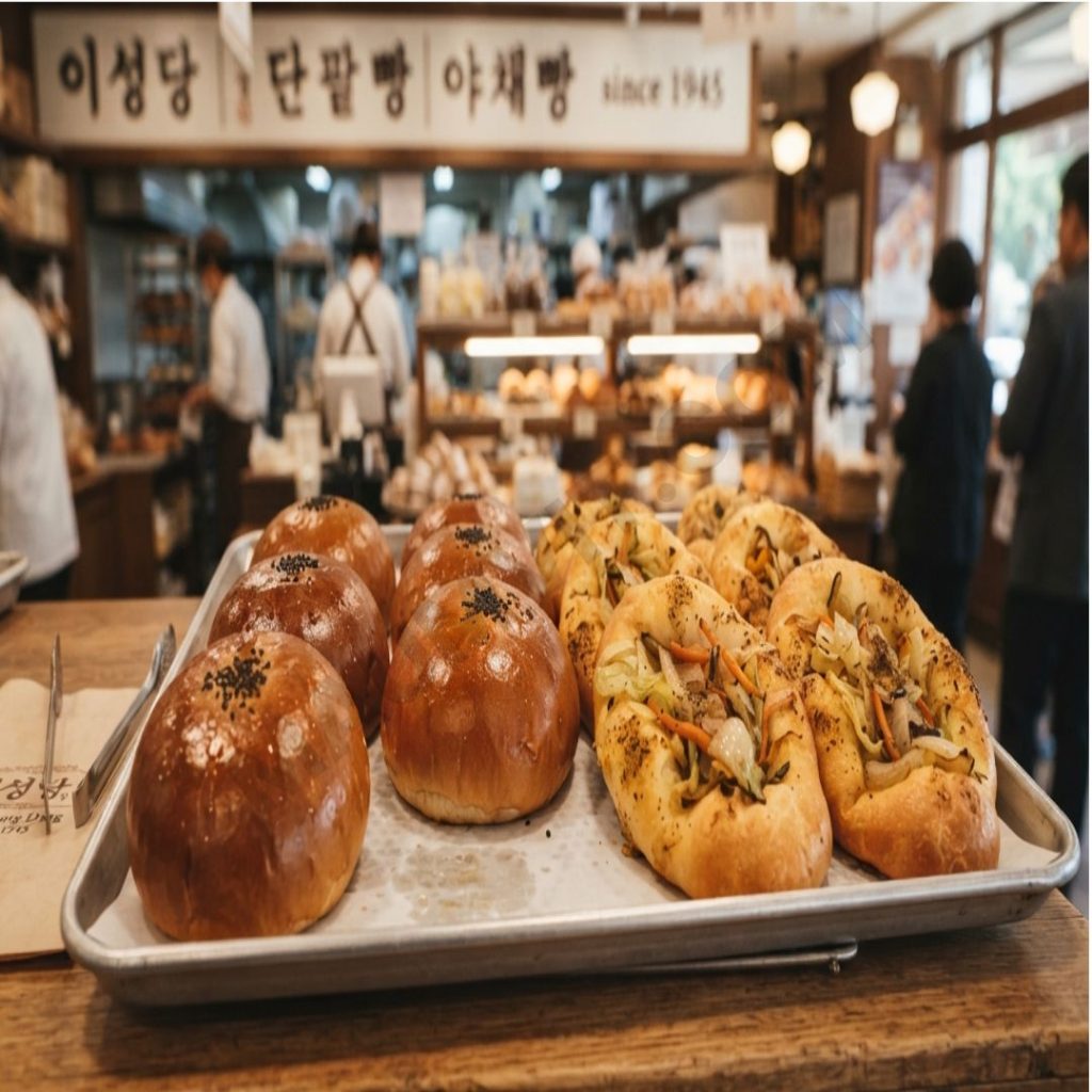 우리나라에서 가장 오래된 빵집인 군산 이성당의 시그니처 단팥빵과 야채빵 빵지순례