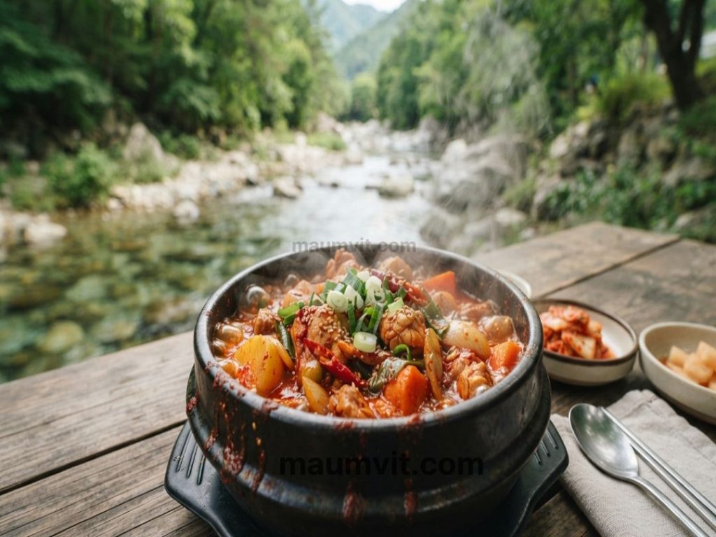 북한산우이역 계곡 맛집 한일산장 맑은 계곡물과 토종 닭볶음탕 비주얼